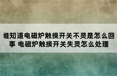 谁知道电磁炉触摸开关不灵是怎么回事 电磁炉触摸开关失灵怎么处理